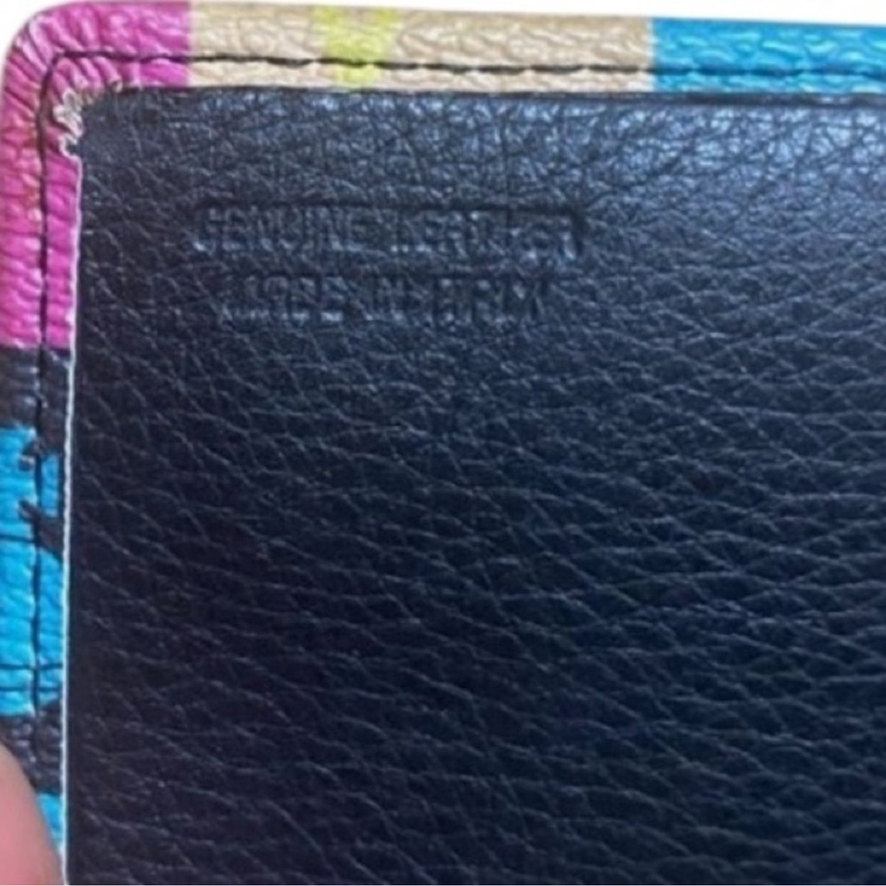 Vivian Westwood Anglomania-  Vibrant Checkered Long Wallet with Orb Design - Picture 3 of 4